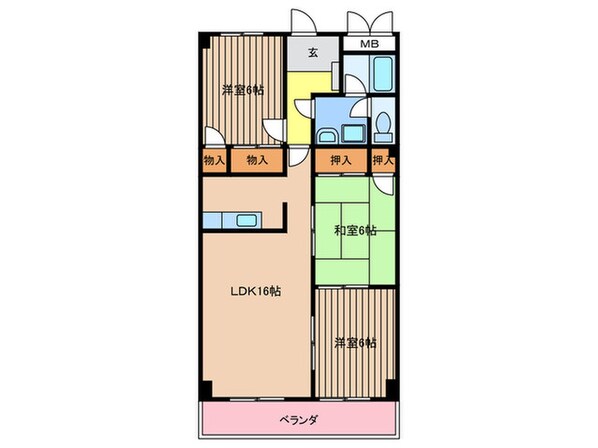 イースト三苫 Ｂの物件間取画像